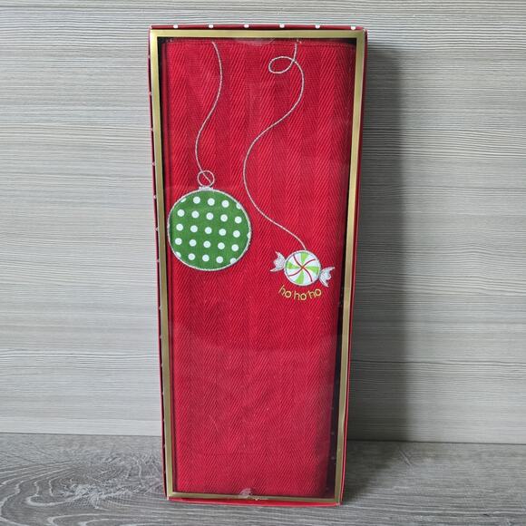 4 LENOX Christmas Holiday 15" Square Merry Bright Ho Ho Ho Fa La La Placemat Set - Picture 3 of 9